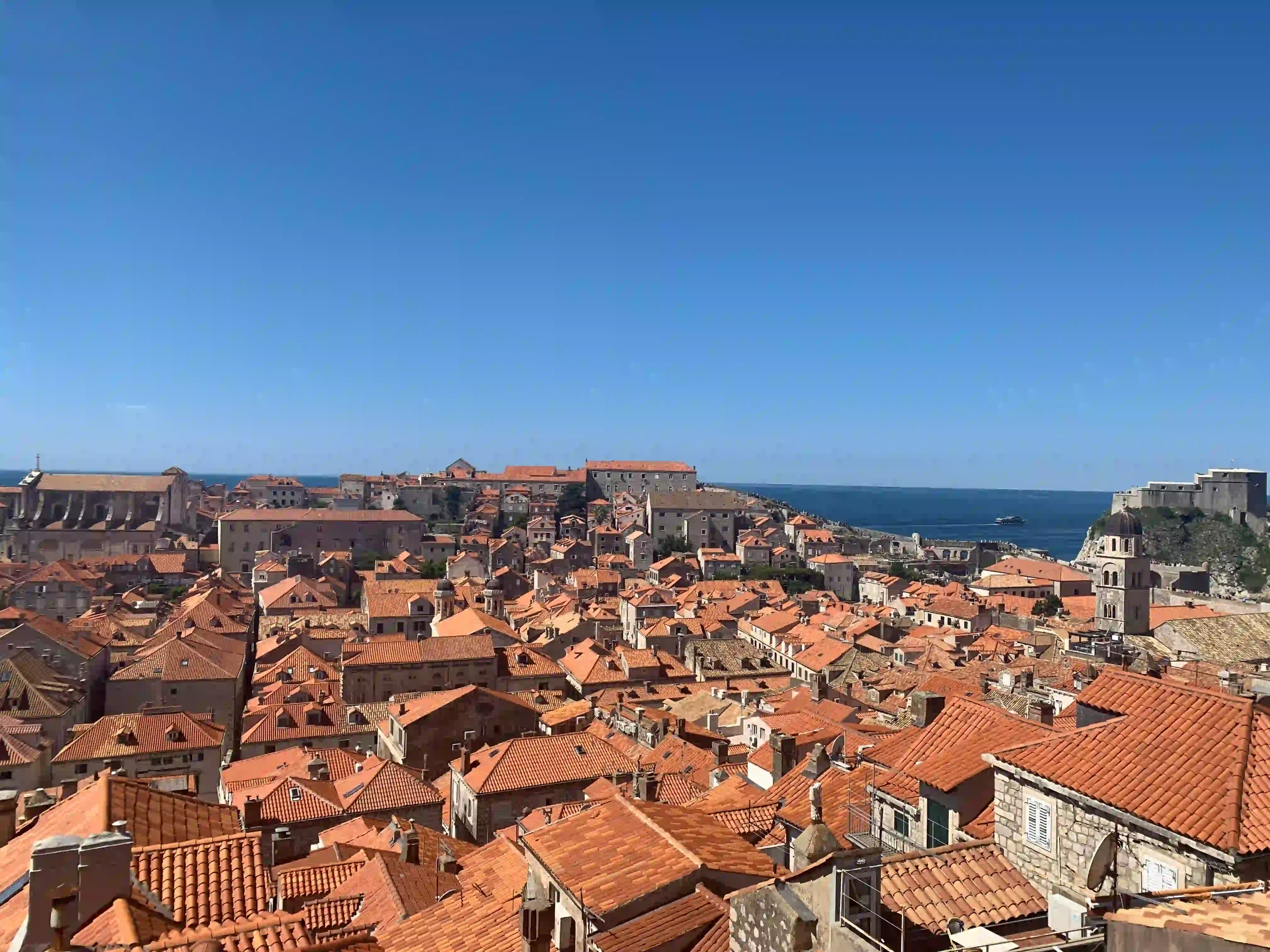A view from the city walls in Dubrovnik, Croatia