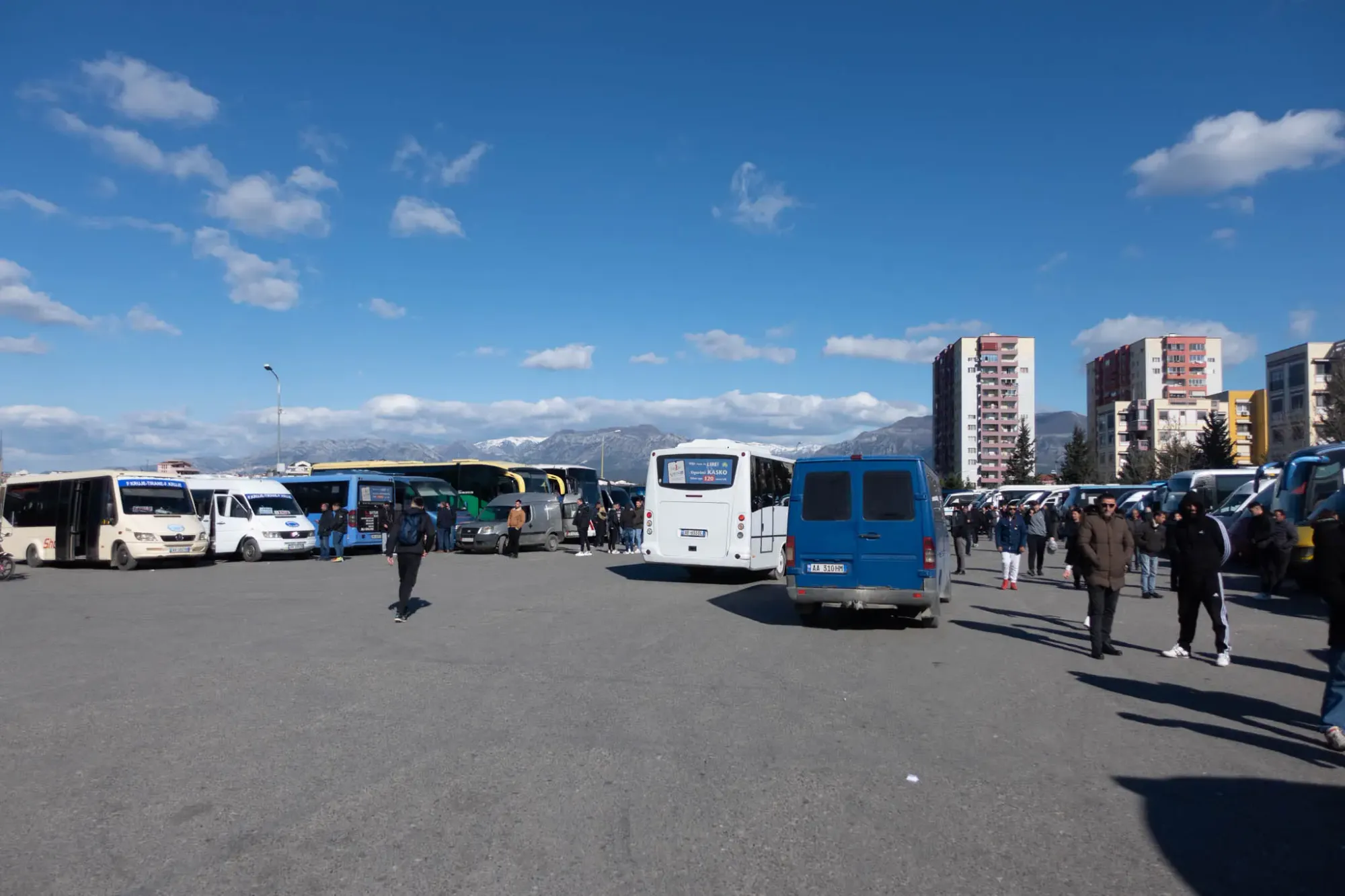 Tirana central bus station.