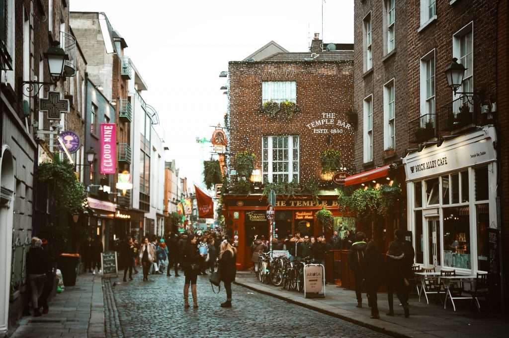The streets of Temple Bar in Dublin